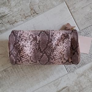 NEW Pink snake print cosmetic makeup bag